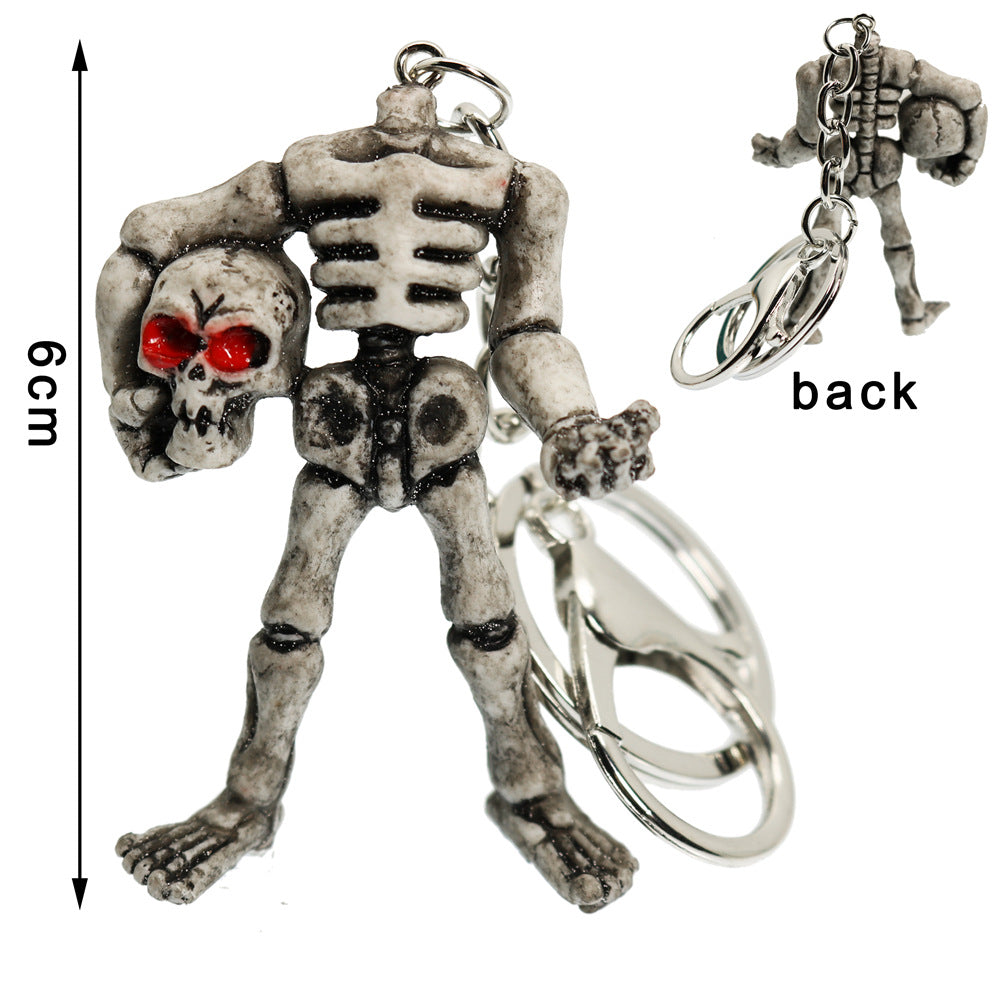 Wholesale Halloween Smoking Skull 3D Rubber Keychain